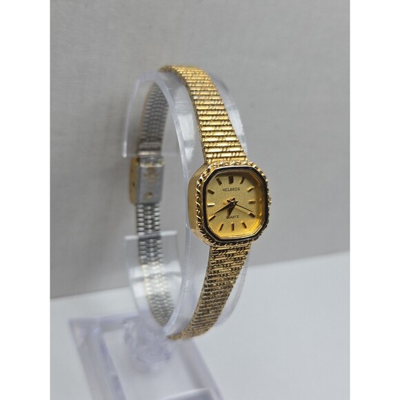 Vintage Helbros 25291 Womens Gold Tone Quartz Dress Watch Dainty New Battery main image 4